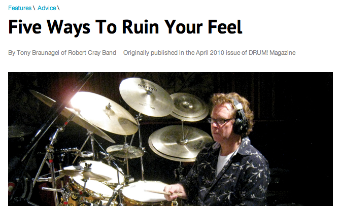 DRUM! Magazine: Five Ways To Ruin Your Feel