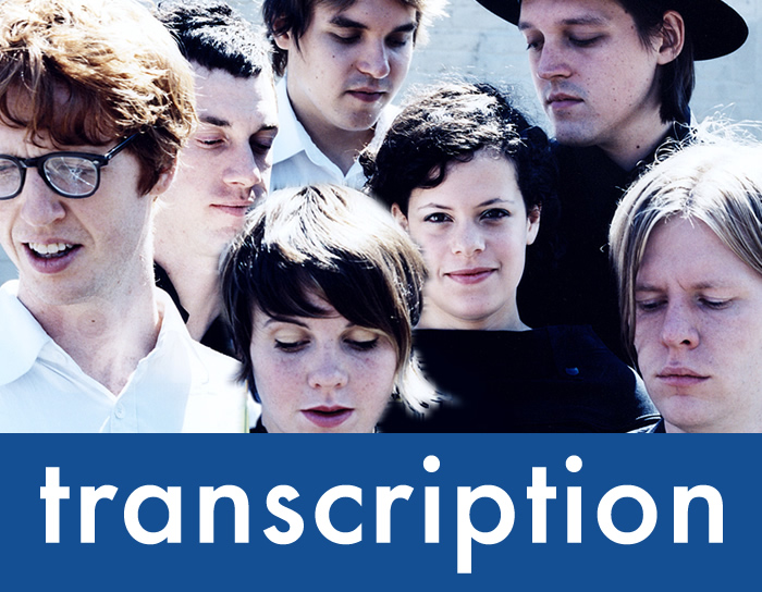 Transcription – “No Cars Go” by Arcade Fire